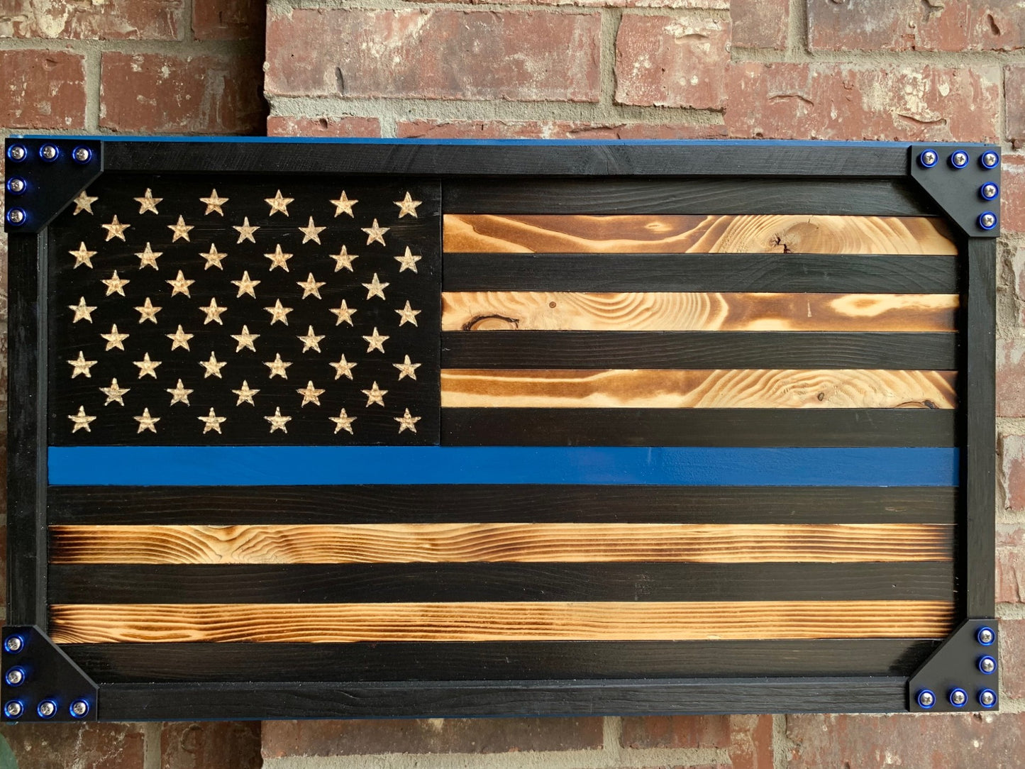 Framed Thin Blue Line Flag