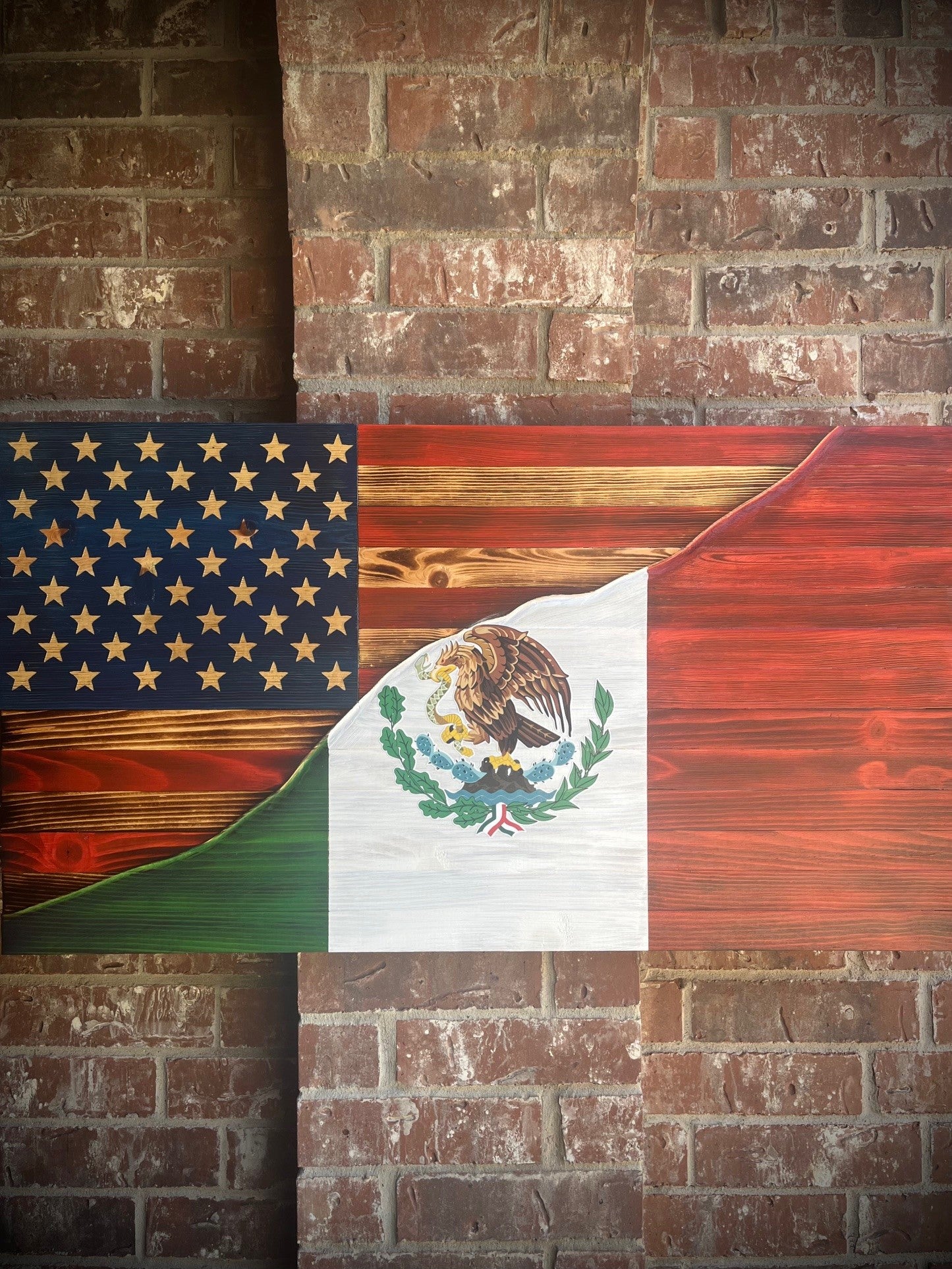 United States/Mexico Split Flag