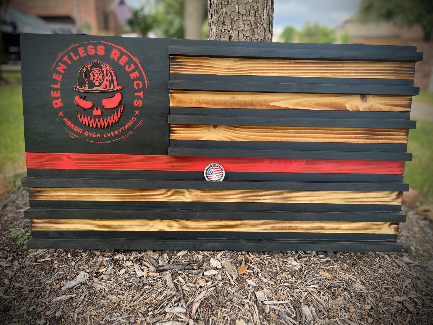 Custom Thin Red Line Coin Flag