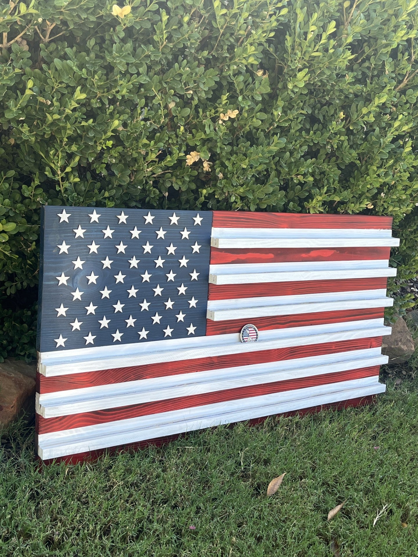 Red White and Blue Challenge Coin Holder 3'