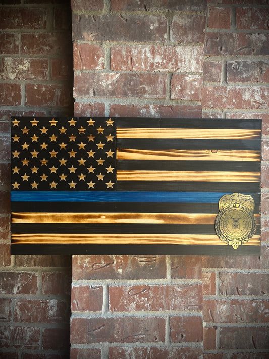 Custom Thin Blue Line with Acrylic Badge