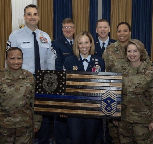 Custom USAF/Thin Blue Line Retirement Flag