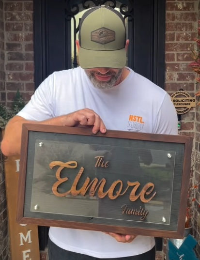 Family Name Wood & Acrylic Sign – Fully Customizable
