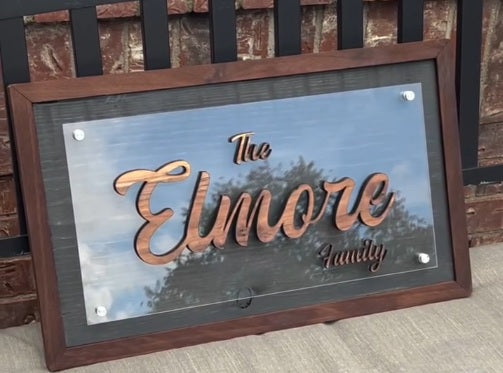 Family Name Wood & Acrylic Sign – Fully Customizable