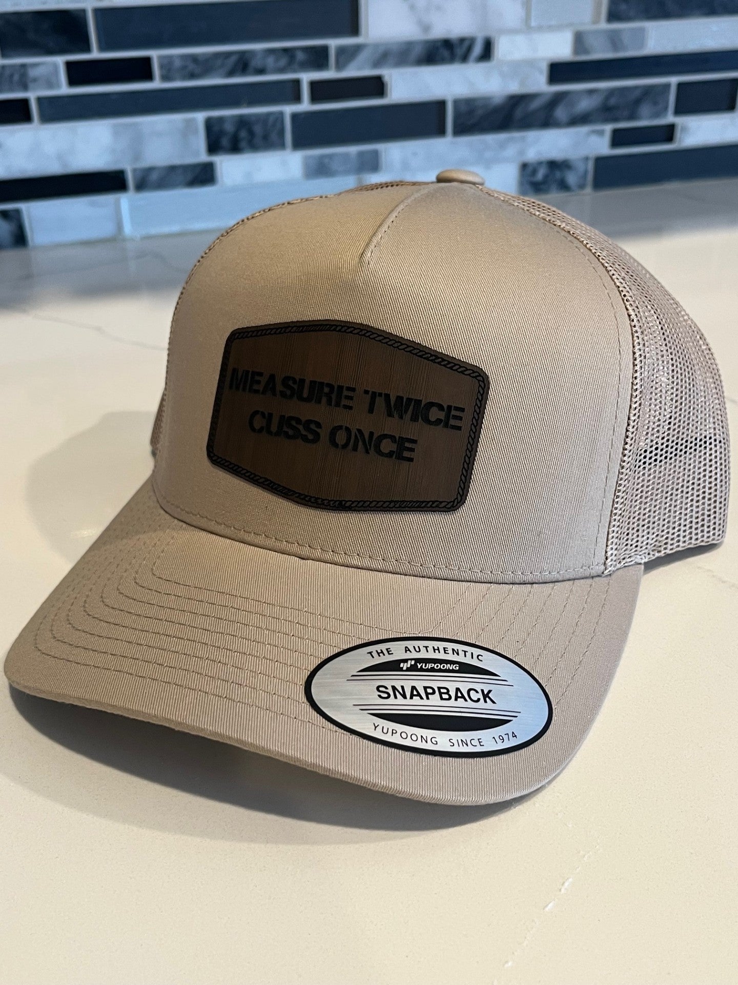 Measure Once Cuss Twice Tan Hat