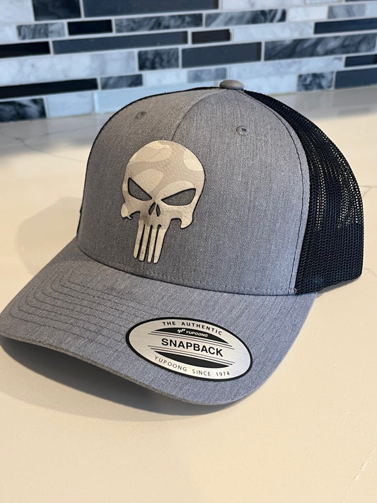 White Camo Punisher Hat